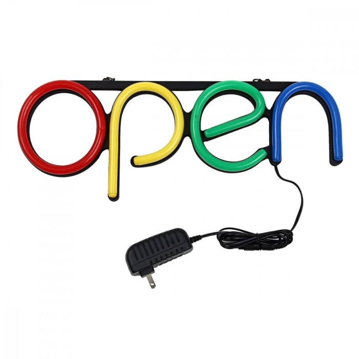 Reclama luminoasa LED neon cu mesaj Open