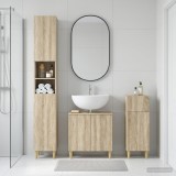 Cumpara ieftin Set de cabinet pentru baie cu 3 piese DELFT Stejar Sonoma