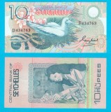 Seychelles (p#28) 10 Rupees 1983 UNC 'Corb de mare' serie: D 434763; (ROG CITITI DETALIILE!)