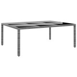 Cumpara ieftin Masa de gradina, gri, 200x150x75cm, sticla securizata/poliratan