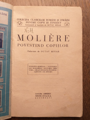 MOLIERE POVESTIND COPIILOR, CCA 1935 foto