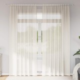 vidaXL Perdele Voile cu buzunare pentru bare 2 buc crem 4102178
