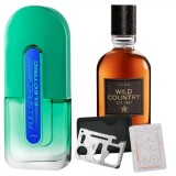 Cumpara ieftin Set apa de toaleta Full Speed Electric 75 ml, apa de toaleta Wild Country 75 ml, card multifunctional de supravietuire, otel inoxidabil, Avon