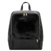Rucsac barbati din piele naturala vachetta, negru, R135