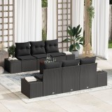 Gossi set canapele gradina cu 7 piese si perne negre din ratan