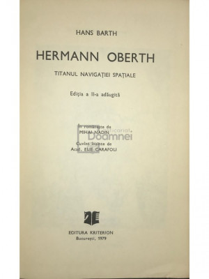 Hans Barth - Hermann Oberth (editia 1979) foto