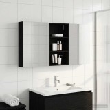 vidaXL Set dulap baie cu raft 3 pcs 140 x 14,5 x 70 cm Lemn compozit 3403777