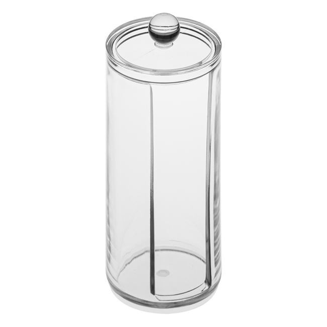 Organizator pentru dischete demachiante, transparent cu capac, 7.5x18 cm