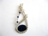 Pandantiv lapis lazuli albastru negru, piatra semipretioasa 25733
