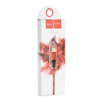 Cablu USB Hoco X14, USB-A la Lightning, 1m, Negru Rosu foto