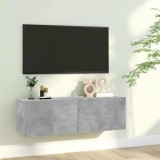 Cumpara ieftin Comodă TV, gri beton, 100 x 30 x 30 cm, lemn prelucrat