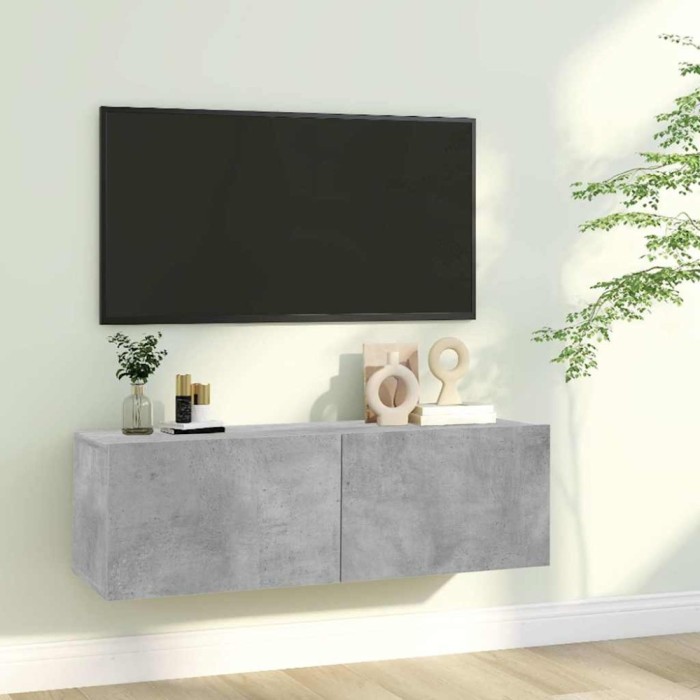 vidaXL Comodă TV, gri beton, 100 x 30 x 30 cm, lemn prelucrat 801485