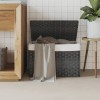 Gossi cos de rufe cu capac, gri, 55,5x35x34 cm, poliratan
