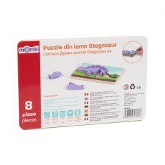 PUZZLE DIN LEMN STEGOZAUR, 8 PIESE, MOMKI