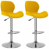 Cumpara ieftin Scaune de bar, 2 buc., galben mustar, catifea