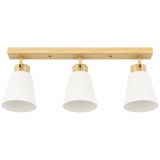 HOMCOM Candelabru de tavan cu 3 puncte de lumină reglabile la 90&deg; și socluri E27, culoare lemn | Aosom Romania