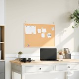 VidaXL Placă de plută cu cadru din lemn masiv de pin 80x55 cm