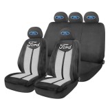 Set Huse Scaune Universale HLX7 Compatibile cu Ford &ndash; Negru/Gri