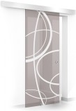 Usa glisanta Boss &reg; model Cloud alb, 90x215 cm, sticla bronz 8 mm, culisanta in ambele directii