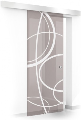 Usa glisanta Boss &amp;reg; model Cloud alb, 60x215 cm, sticla bronz 8 mm, culisanta in ambele directii foto