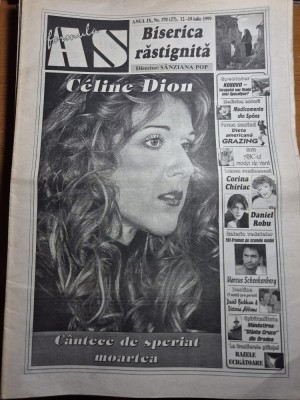ziarul formula as 12 - 19 iulie 1999 - celine dion , corina chiriac ,daniel robu foto