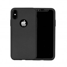 Husa Apple iPhone X Flippy Full Cover 360 Negru + Folie de protectie foto