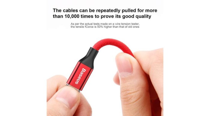 Baseus Lightning Yiven rezistent la curele Apple iPhone Cablu de date și &icirc;ncărcare 2A 1.8m roșu (CALYW-A09)
