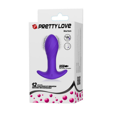Pretty Love Morton - Dop Anal cu 12 Tipuri de Vibrații, 10,5 cm foto