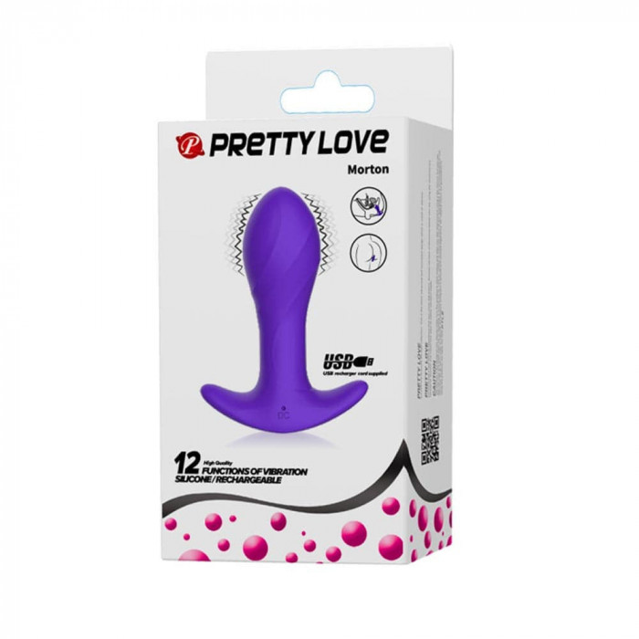 Pretty Love Morton - Dop Anal cu 12 Tipuri de Vibrații, 10,5 cm
