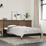 VidaXL Cadru de pat, negru, 90x200 cm, lemn prelucrat și metal