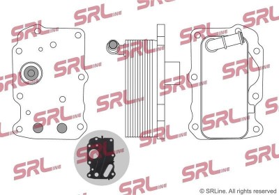 Radiator racire ulei motor, termoflot Jaguar E-Pace, F-Pace, Xe, Xf, motor: 2.0 d, 2.0 T, garnituri incluse, 65x140x45, SRLine, Aluminiu, foto