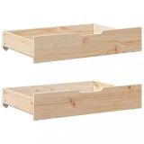 vidaXL Sertare de pat cu roți, 2 buc., 80x55x17 cm, lemn masiv de pin