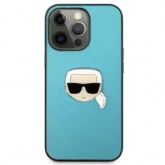 Husa Cover Karl Lagerfeld Ikonik Head Metal pentru iPhone 13 Pro Blue