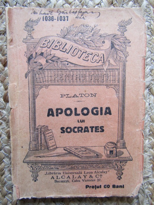 APOLOGIA LUI SOCRATES - PLATON - B.P.T. nr. 1036-1037, 1916