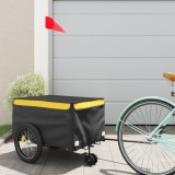 VidaXL Remorcă pentru biciclete, negru și galben, 30 kg, fier