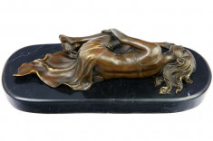 Femeie dormind - statueta din bronz pe soclu din marmura FA-47 foto