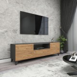 Fernsehtisch Torsby 46x140x30cm Anthrazit/Eichenoptik [en.casa] HausGarden Leisure, [en.casa]