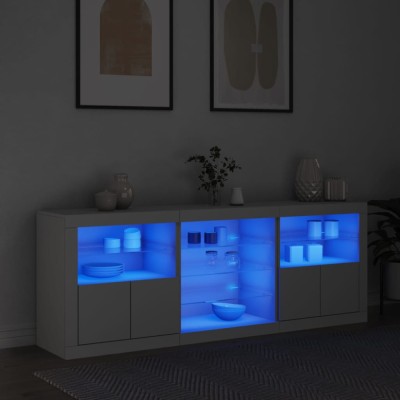 Gossi servanta cu lumini led, alb, 181,5x37x67 cm foto