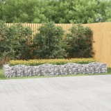 VidaXL Strat &icirc;nălțat cu gabion arcuit, 400x100x50 cm, fier galvanizat