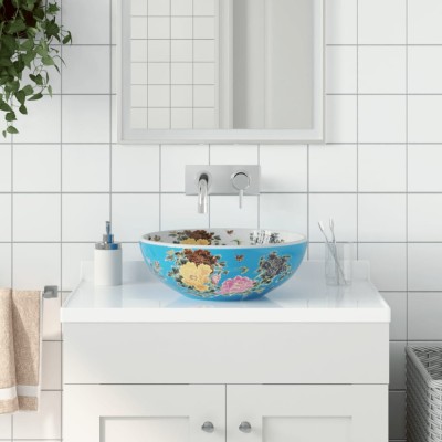 vidaXL Lavoar de blat, multicolor, rotund, &amp;Phi;41x14 cm, ceramică foto