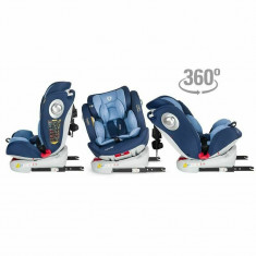 Coccolle - Scaun auto Nerio Celestial, Rotire 360 grade, Spatar reglabil, Protectie laterala, 0-36 kg, cu Isofix, Albastru