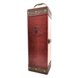 Cumpara ieftin Cutie Sticla Vin Piele Ecologica Rosu Inchis, Tirbuson, Maner, 750ml/1L, Watchbox Dry Red Wine, Accesorii Vin