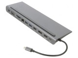 Stație de andocare USB 3.0 100W negru-gri 0,18m 5Gbps, VCOM