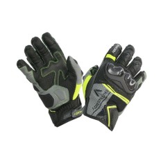 Manusi moto piele Adrenaline Hexagon, negru/fluorescent/gri/galben, marime L