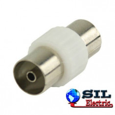 Conector coaxial mama - coaxial mama alb Valueline foto