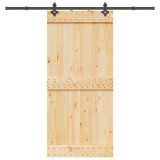 VidaXL Ușă glisantă cu set de feronerie 95x210 cm, lemn masiv de pin