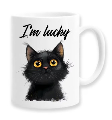 Cana alba personalizata &amp;quot;I&amp;#039;m lucky&amp;quot;, INOVATIX&amp;reg;. 330ml foto