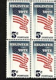 SUA 1964 - Steagul, bloc de 4 neuzat