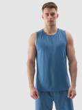 Tank top de antrenament regular din materiale reciclate pentru bărbați - albastru, 4F Sportswear