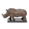 Rinocer-statueta din bronz cu un soclu din marmura TBE-55, Animale